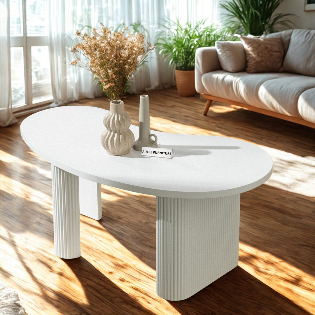 Felina Oval Ribbed Base with Sculpted Modern Design Coffee Table (Copy)