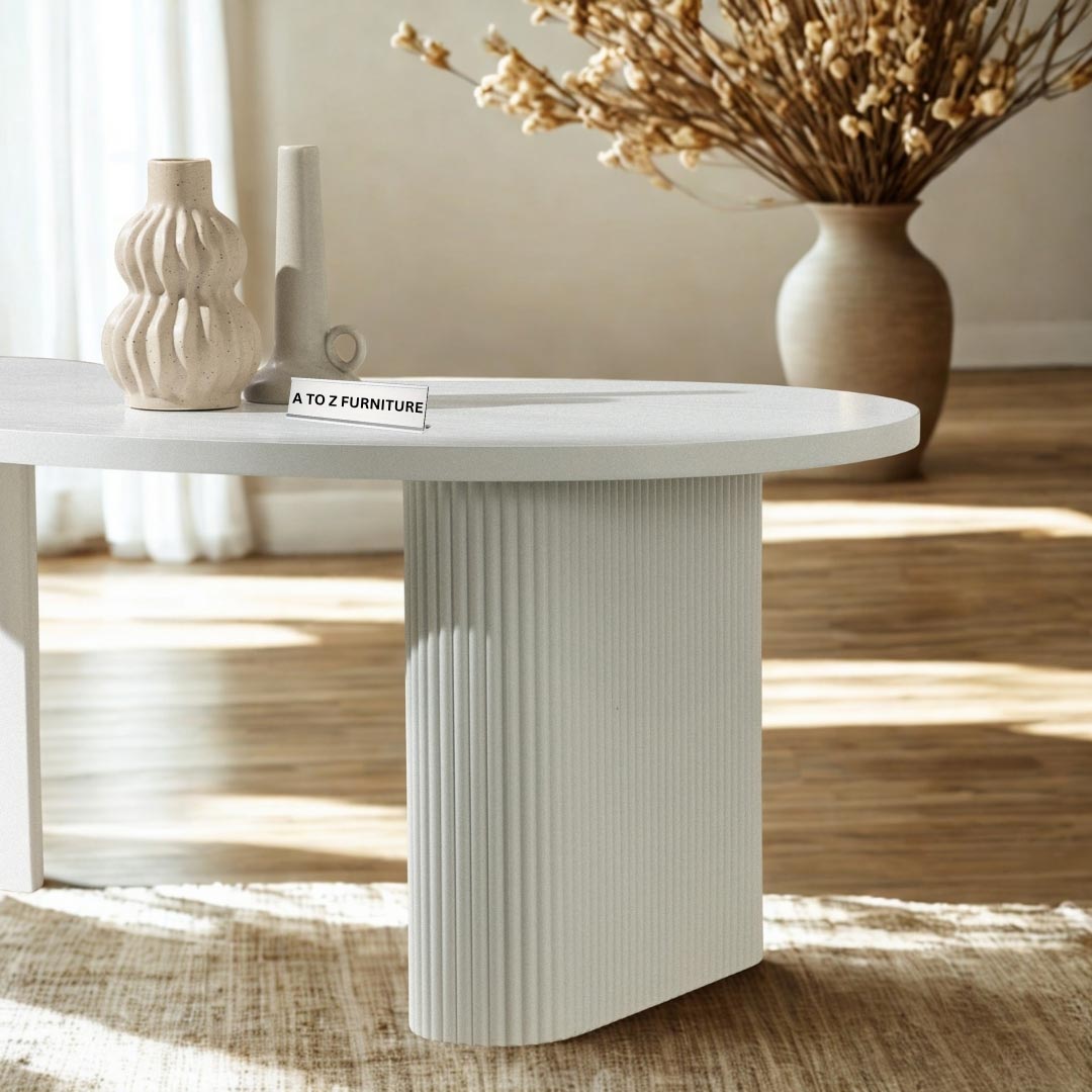 Felina Oval Ribbed Base with Sculpted Modern Design Coffee Table (Copy)