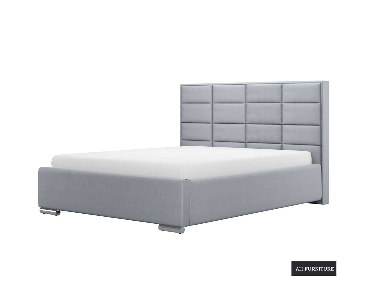 Elisa Bed Frame with Linen Hydrophobic Upholstery in Grey