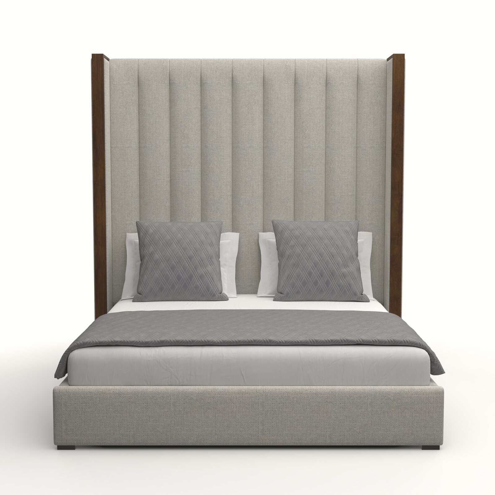 Grasser Upholstered Low Profile Standard Bed in Grey