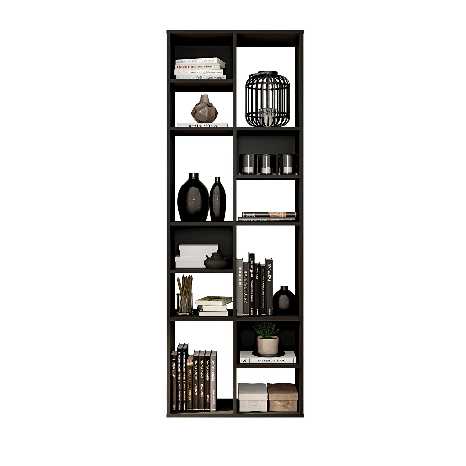 Lider Design Classic URBAN Bookshelf with 12 Shelves in Black