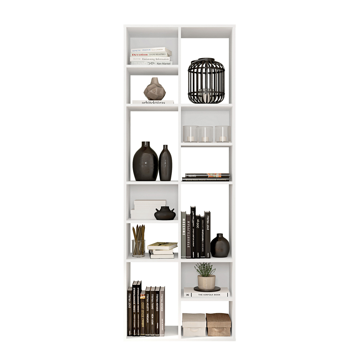 Lider Design Classic URBAN Bookshelf with 12 Shelves in White