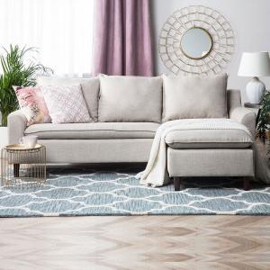 Reversible Fabric Corner Sofa Light