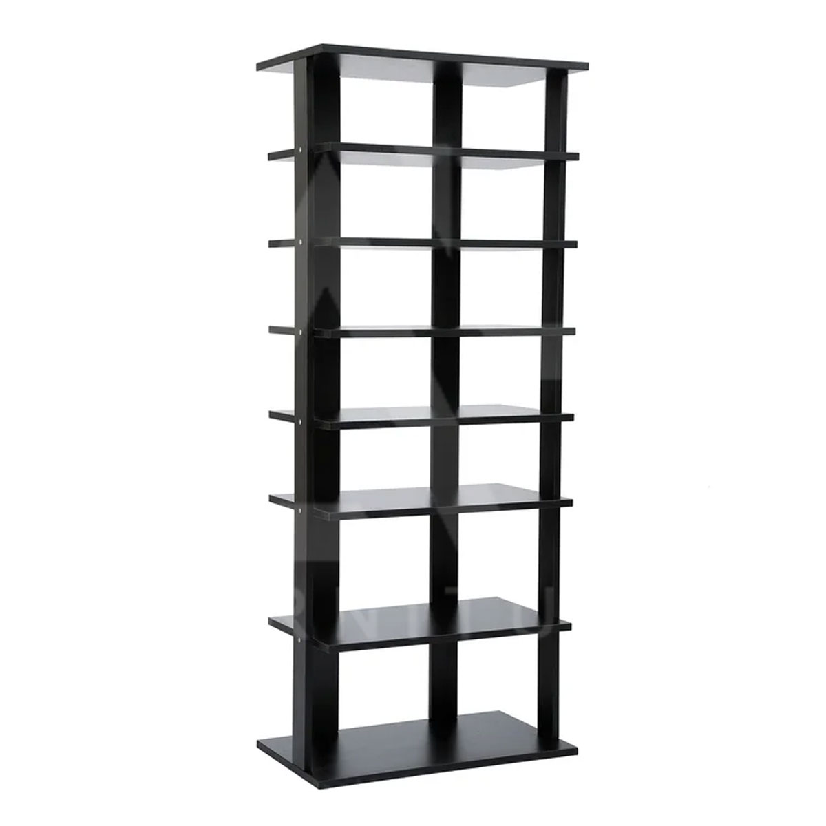 AH Furniture 14 Pair Shoe Rack in Multicolor in Black