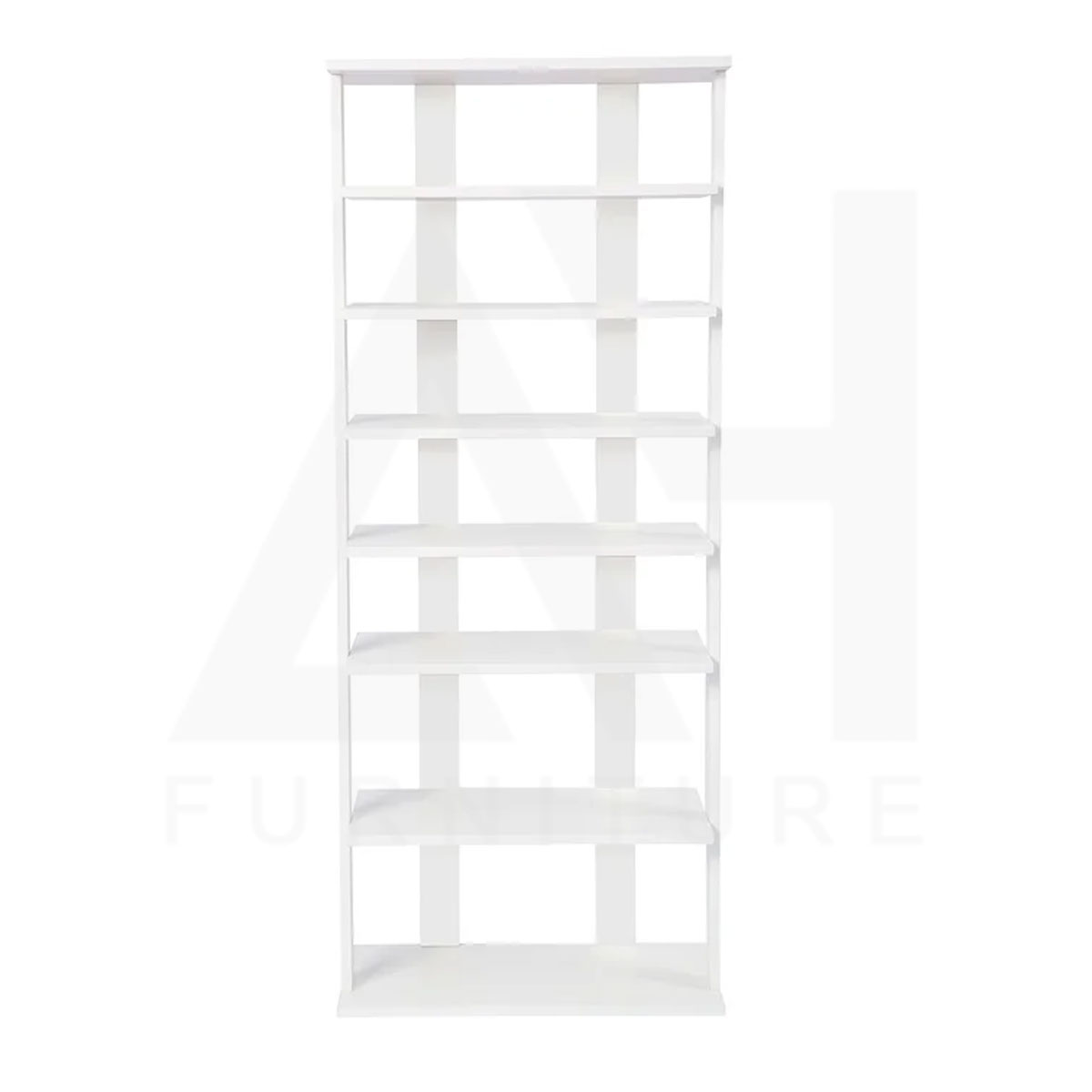 AH Furniture 14 Pair Shoe Rack in Multicolor in White