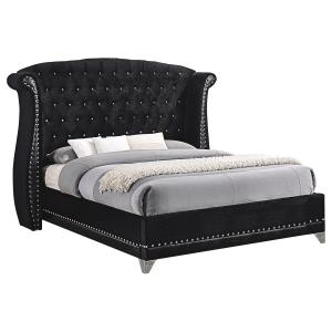 Tamsin Black Wingback Upholstered Bed