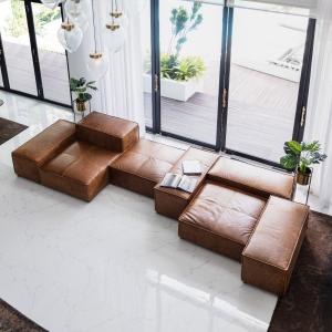 Signature Modular Sectional Leather Sofa