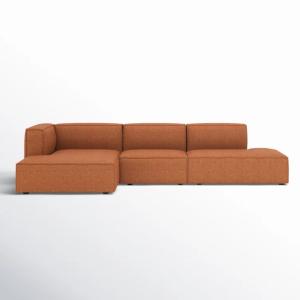 Shonnard L-Shaped 3 Piece Modular Sectional Sofa in Orange