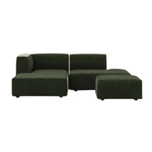 Sven 3-Piece Sectional Sofa with Chaise in Green