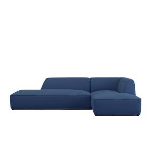 Eliza L-Shaped Fabric Sectional Sofa in Blue