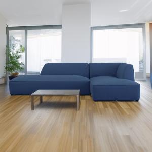 Eliza L-Shaped Fabric Sectional Sofa in Blue