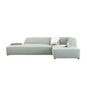 Eliza L-Shaped Fabric Sectional Sofa in Light Green