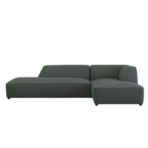 Eliza L-Shaped Fabric Sectional Sofa in Dark Green