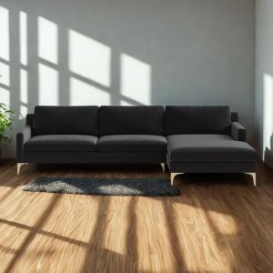 Taliah Sectional Sofa with Chaise in Black