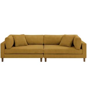 Assel Corduroy Modular Sofa 84H x 296W x 116cm in Yellow