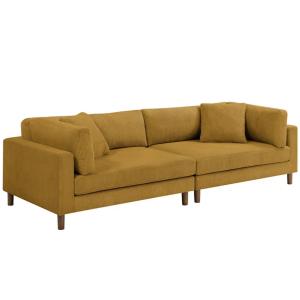 Assel Corduroy Modular Sofa 84H x 296W x 116cm in Yellow