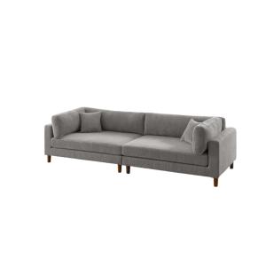 Assel Corduroy Modular Sofa 84H x 296W x 116cm in Light Grey