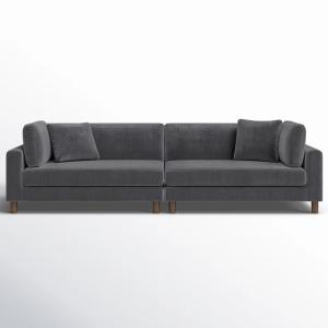 Assel Corduroy Modular Sofa 84H x 296W x 116cm in Grey 