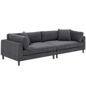 Assel Corduroy Modular Sofa 84H x 296W x 116cm in Grey 
