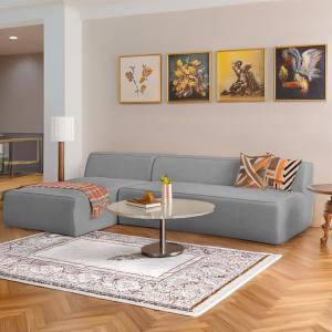 CRIMSON Celona Modern L-Shaped Sectional Sofa, Dark Grey Velvet, Left ...