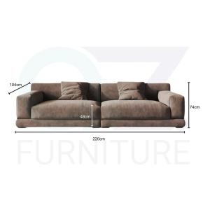Aaron Sofa Set in Multiple Sizes in Brown