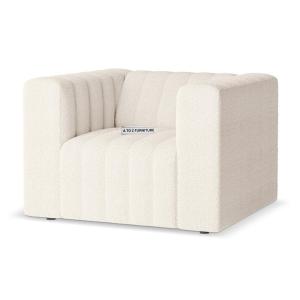 Siena Boucle Tufted Armchair in White