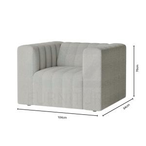 Siena Boucle Tufted Armchair in Grey