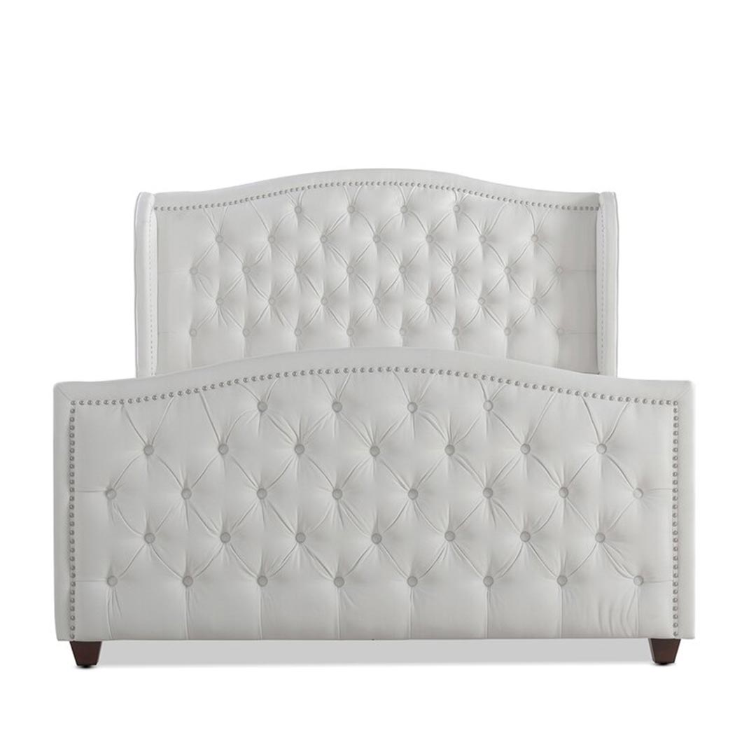 Marlon Tufted Upholstered contemporary Bed in White