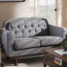 Baxton Studio Virginia Mid-Century Loveseat