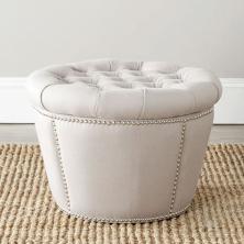 Vanessa Ottoman - Silver Nail Heads