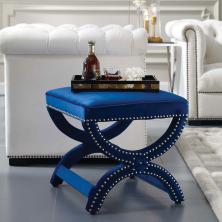 Expound Upholstered Nailhead Trim Velvet Ottoman