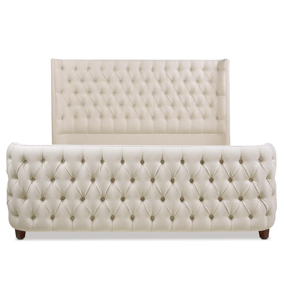 Brooklyn Button Tufted Upholstered Bed in Beige