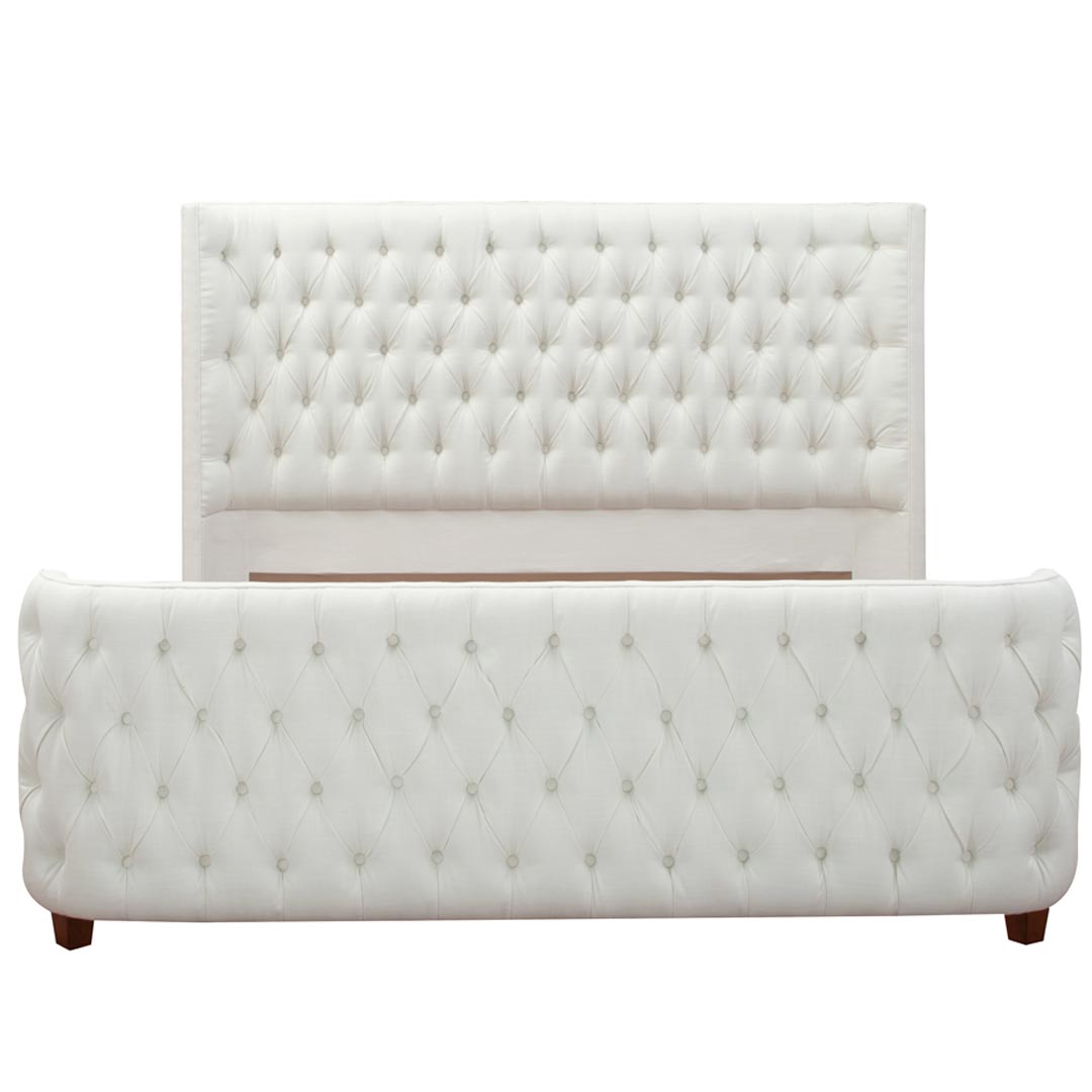 Brooklyn Button Tufted Upholstered Bed in White