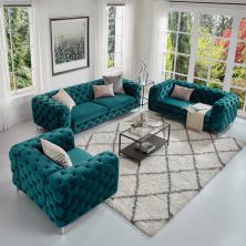 Tufted Velvet Loveseat and Sofa Living Room Set