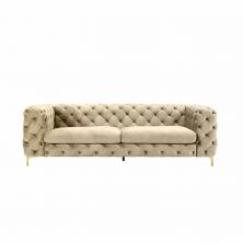 Corvus Tufted Velvet Chesterfield Rolled Arm Sofa