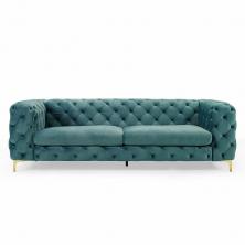 Corvus Tufted Velvet Chesterfield Rolled Arm Sofa