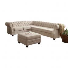 Rosevera Evart Tufted Left Facing Sectional Sofa with Ottoman