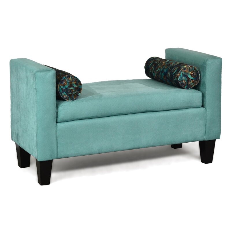 Johntwo Upholstered Bench in Teal